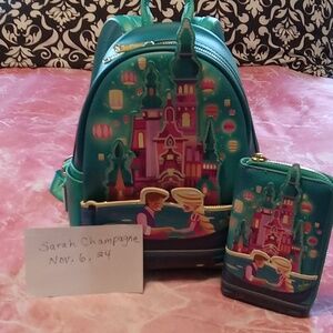 Mini backpack and matching wallet